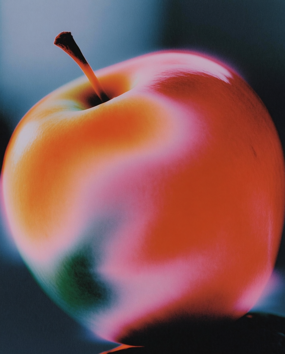 A precise photographic angle study of a single {object}, focused on how the fruit changes when viewed from an unfamiliar side perspective. Show strong but natural form modeling, visible stem detail, curved silhouette, soft contact shadow, and realistic skin texture. Minimal environment, controlled observational composition, quiet studio-documentary feeling, vertical composition, 3:4 aspect ratio, no text, no letters, no numbers, no watermark, no logo.