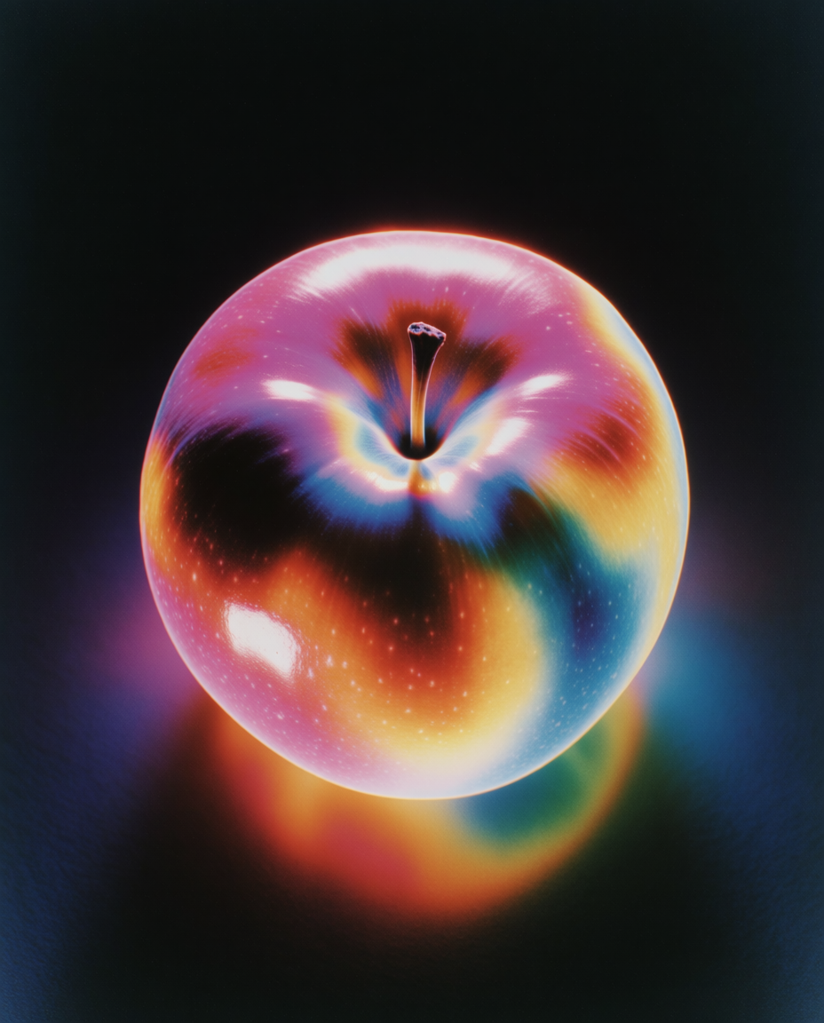 A refined study of a single {object} seen from a different camera angle, with the fruit slightly rotated and lit to reveal its dimensional form. Include delicate highlights, matte-to-gloss skin transitions, and a calm neutral setting. The composition should feel like a taxonomy image for viewpoint, precise but not sterile, vertical composition, 3:4 aspect ratio, no text, no letters, no numbers, no watermark, no logo.