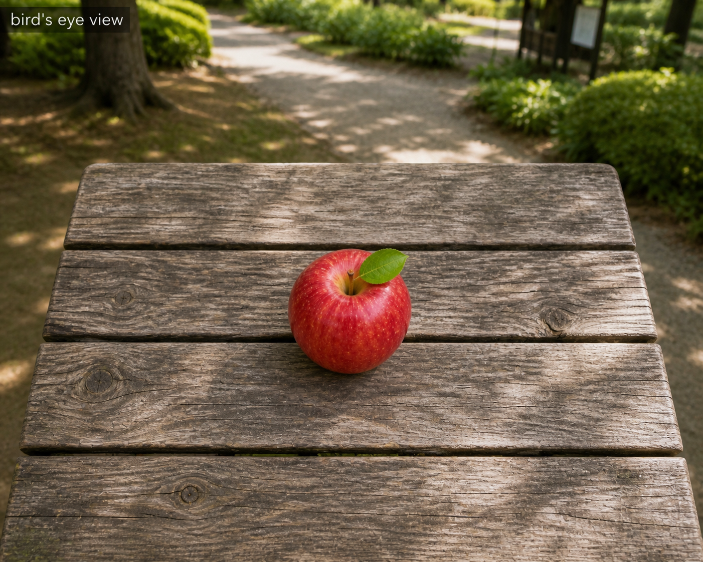 bird's eye view apple